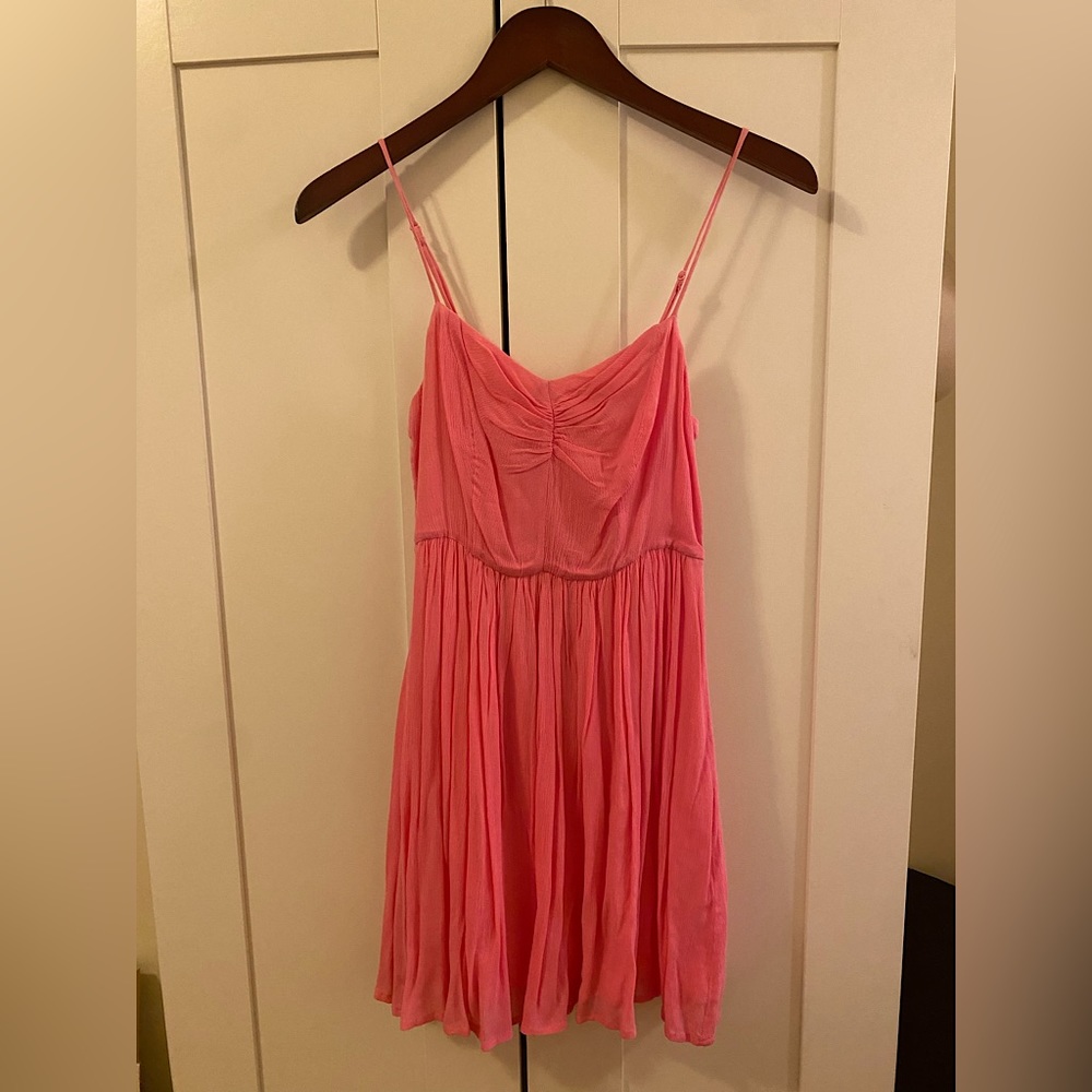 Hot Barbie pink crepe mini dress